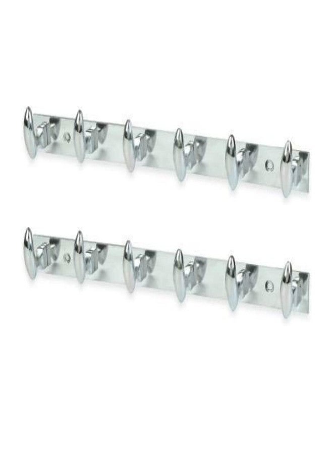 Cossimo علاقة ملابس كوسيمو المصنوعة من الفولاذ المقاوم للصدأ بستة دبابيس، علاقة ملابس مثبتة على الحائط للحمام، خطاف جداري للملابس، خطافات باب لتعليق المفاتيح والملابس والمناشف (عبوة من قطعتين) - Image 1